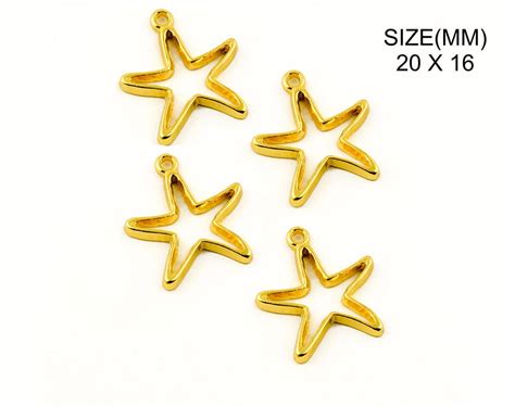 Gold Star Fish Pendant Bezels Bz104