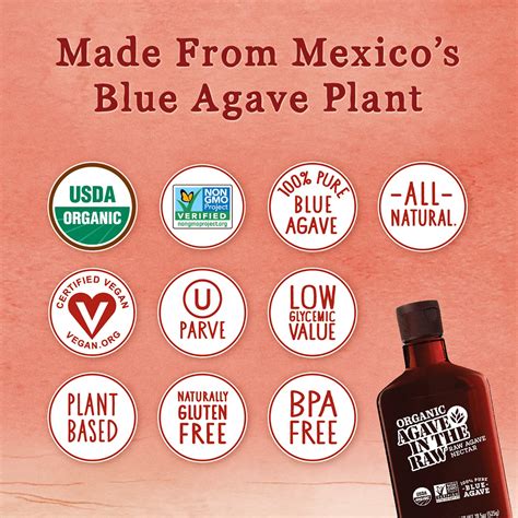 Buy Agave In The Raw Organic Agave Nectar Sweetener, Blue Agave Syrup ...