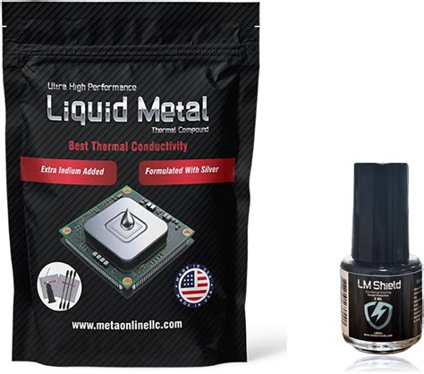 Liquid Metal Thermal Paste(1.5 Gram) 130WmK + Liquid Metal Shield (5ml ...