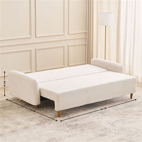 Buy Georgia Fabric 3-Seater Sofa Bed - Beige from Home Centre at just ...