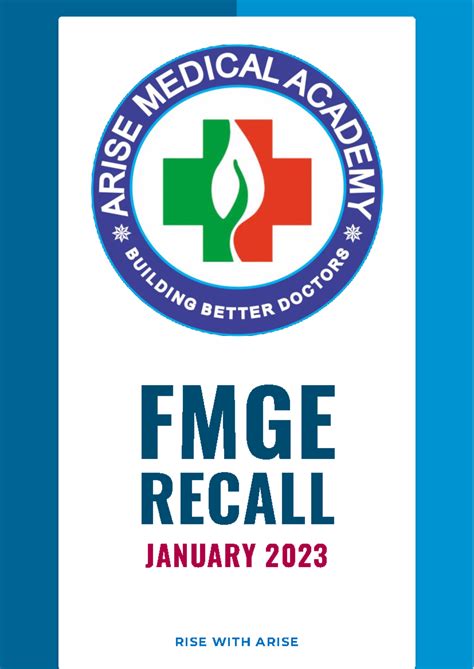 FMGE Recall Jan 2023 (2) - RECALL JANUARY 2023 RISE WITH ARISE FMGE ...