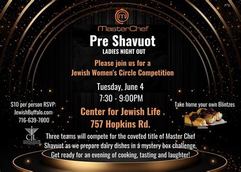 Jewish Womens Circle - Master Chef Shavuot competition, Center for ...