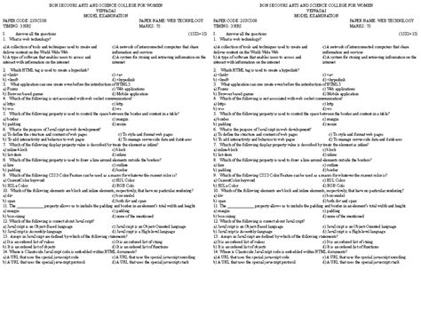 21UCS08 Model Exam - Web Technology Question Paper - Studocu