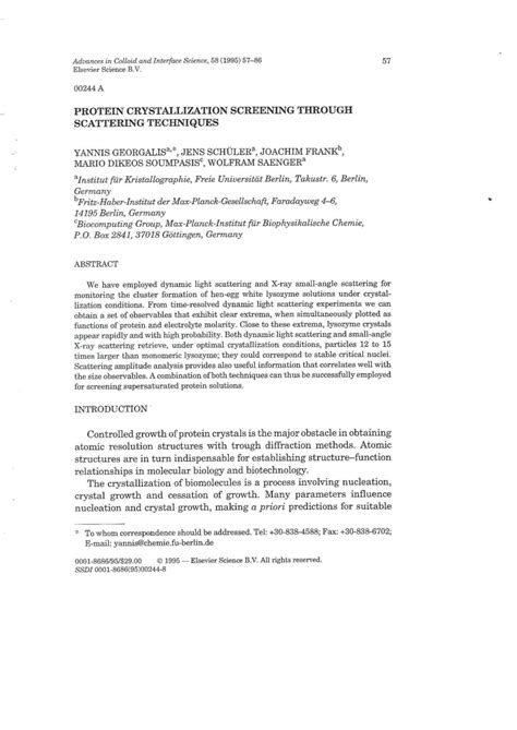 Image result for Protein Crystallization Screening