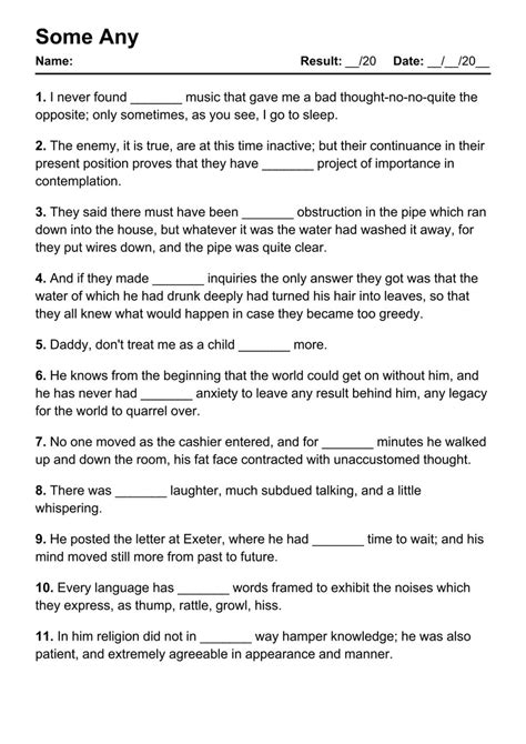 Some Any Worksheet PDF 的图像结果