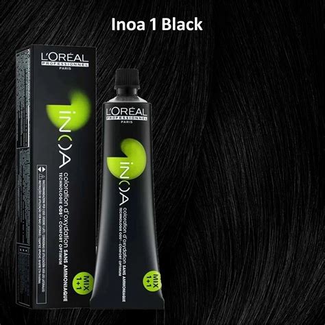L'Oreal Professionnel iNOA Ammonia Free Hair Color No. 1, Black - 60g ...