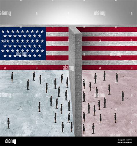 America divided and opposing American political groups with United ...