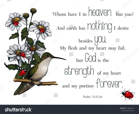 Bible Verse Psalms Artwork Bird Flowers Stock Illustration 148043444 ...