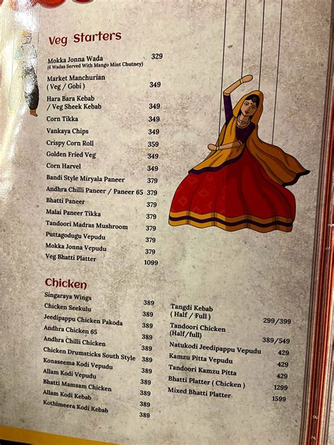 Menu at Krishnapatnam, Hyderabad, Nexus Mall