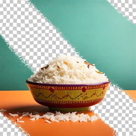 Le riz blanc basmati indien cuit dans un bol en céramique avec un fond ...