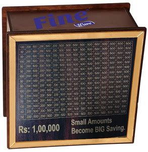 FINE WAVE Smart Savings Wooden Coin Bank | Track Your Wealth Coin Bank ...