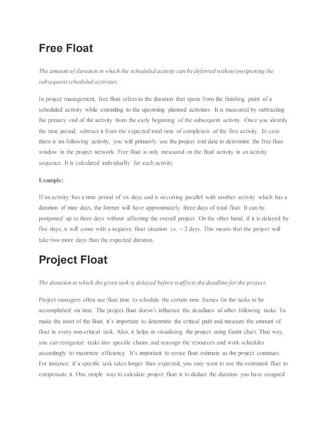 Image result for Total Float Formula