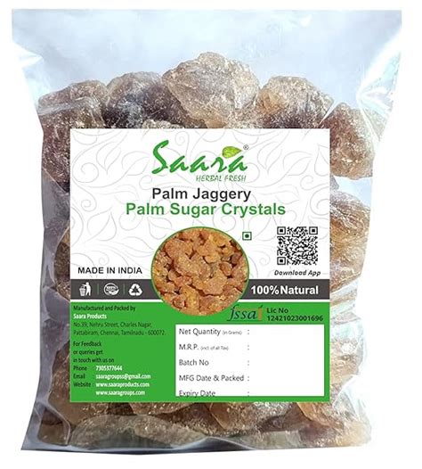Saara HERBAL FRESH Palm Sugar Crystals, 900g, Panam Kalkandu, Palm ...