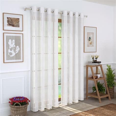 Buy White 2 Pcs Window 5 ft Sheer Net Curtain - Aura Online - Story ...