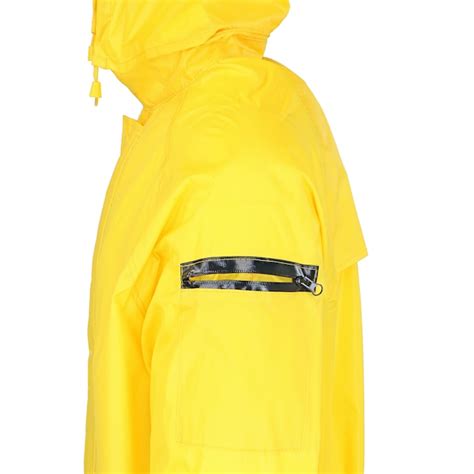 Safety Works Men's Yellow Medium Weight Hooded Rain Jacket (X-large ...