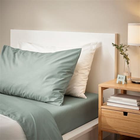 DVALA pillowcase, grey-green, 50x80 cm (20x31") - IKEA