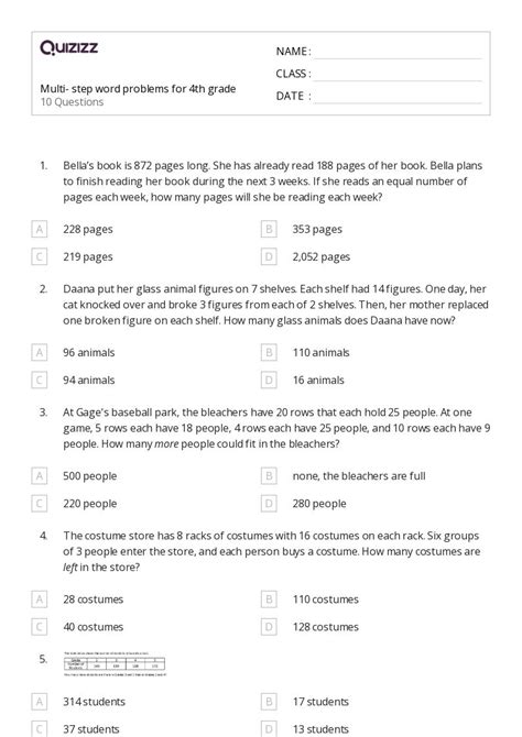 Image result for Multi-Step Word Problems 4th Grade