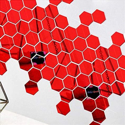 Bikri Kendra - 40 Hexagon Red With 20 Butterfly Decorative Mirror ...
