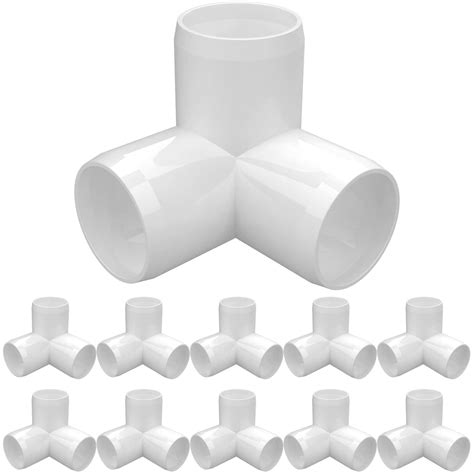 Buy 1" PVC Fittings 3 Way (10-Pack), Furniture Grade PVC Pipe Connector ...