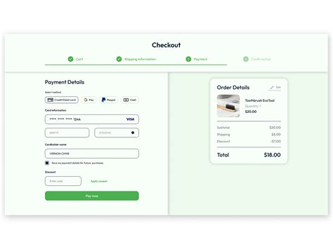 Daily UI 002 — Checkout Page by Anastasia on Dribbble