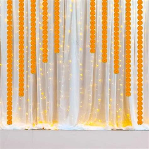 Ganpati Haldi Mehndi Decoration Combo: White Net Curtain Cloth Backdrop ...