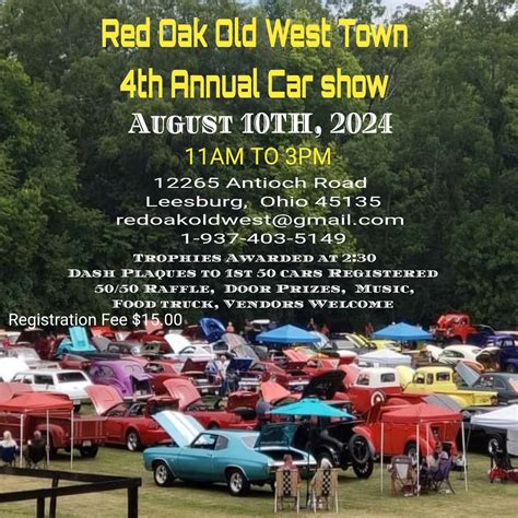 Red Oak Old West Town 4th Annual CAR SHOW , 12265 Antioch Road Leesburg ...