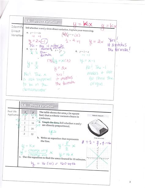 5.6 Direct Variation 的图像结果