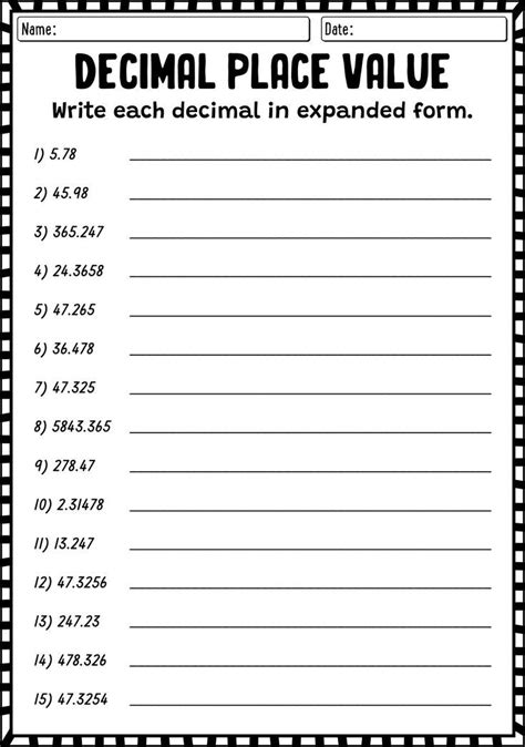 Image result for Decimal Place Value Chart Expanded Form