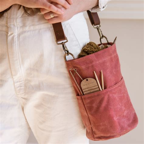Waxed Canvas Bucket Bag - Cranberry | Canvas buckets, Sewing bag ...