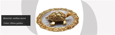 Buy Trendy Crafts Metal Feng Shui Golden Tortoise (Kachua) on Glass ...