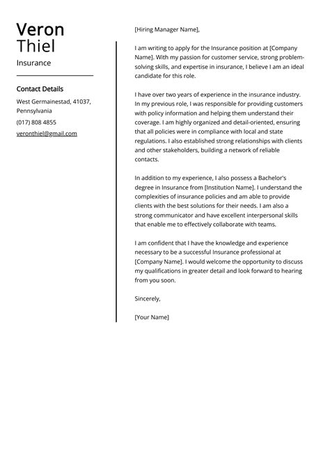 Insurance Cover Letter: Sample & Guide [Entry Level + Senior Jobs]