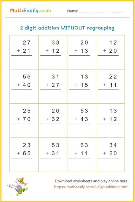 Image result for 2-Digit Addition PDF