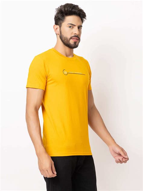 Lexon | Pc Cotton | Round Neck | Half Sleeve | T-shirt For Men (Mustar ...