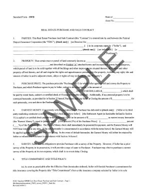 Fdic Standard Swd Form Real Estate Purchase And Sale Contract - Fill ...