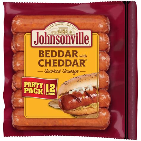 Johnsonville Beddar with Cheddar Smoked Sausages Party Pack, 28 oz, 12 ...
