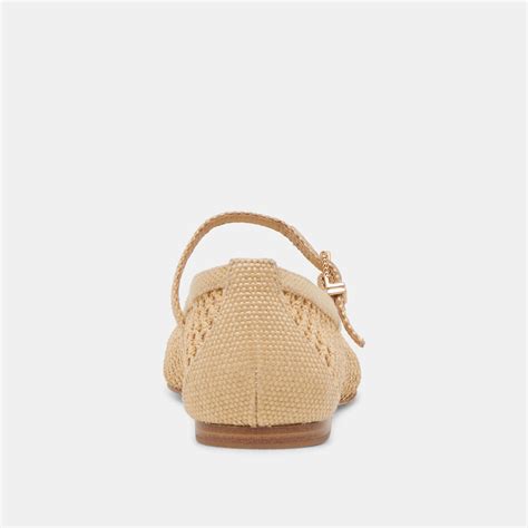Reyes Lt Natural Woven Raffia Ballet Flats | Dolce Vita
