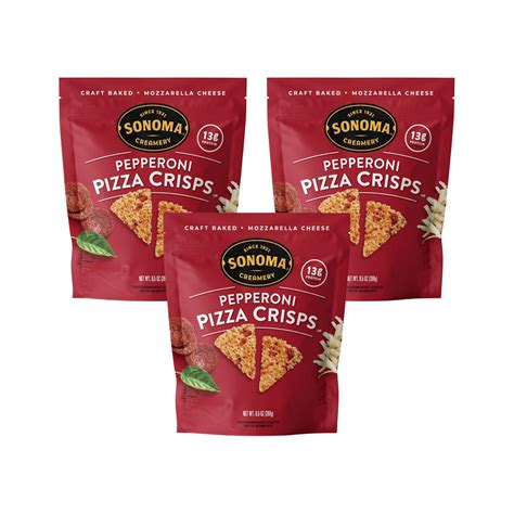 Sonoma Creamery Pizza Crisps, Pepperoni, | Savory Snack Cracker | High ...