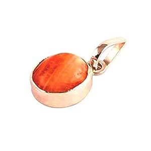 numeroastro Natural & Original Carnelian Gemstone Pendant In White ...