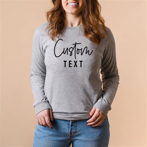 Custom Long Sleeve Shirt Personalized Long Sleeve Shirt - Etsy UK