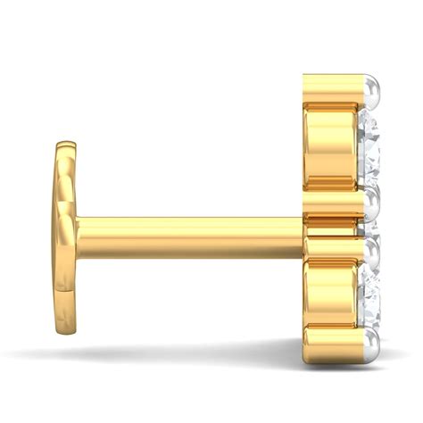 Buy Kuberbox 18K Gold and Diamond Ishita Nose Pin Stud/c-wire Online in ...