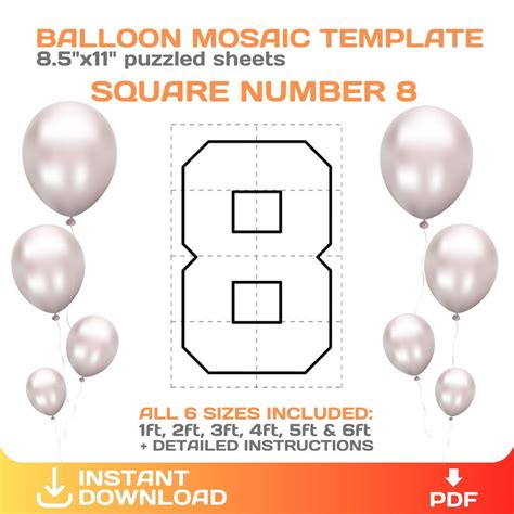 Square Number 8, Mosaic From Balloons | Marquee, DIY, Eight Number ...