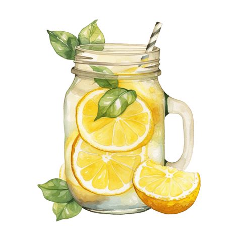 Mason Jar Lemonade Clip Art Doodle Hand Drawn Lemonade Summer Clip