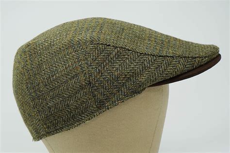 Buy Borges & Scott The Sloan - Irish Tweed and Nubuck Leather Flat Cap ...