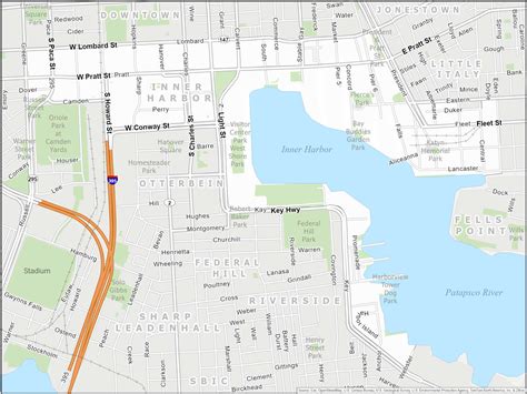 Baltimore Inner Harbor Map Baltimore Inner Harbor: Over 76