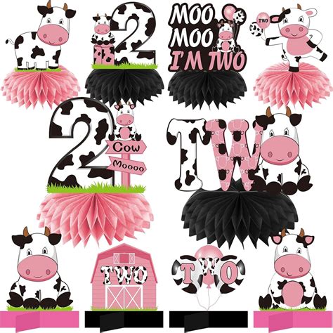 Holy Cow Im Two Birthday Decorations for Girl, Pink | Ubuy India