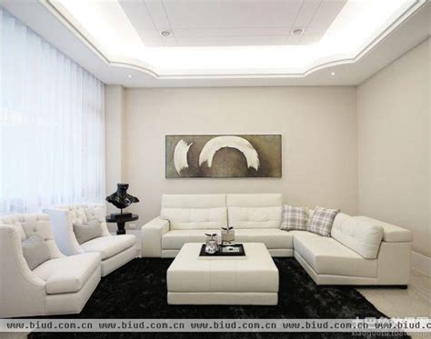 现代简约客厅灰白色调装修效果图 – 设计本装修效果图