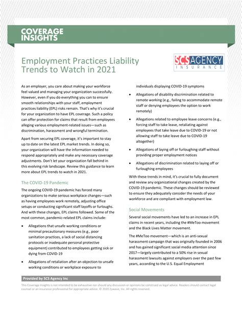 Coverage Insights: Employment Practices Liability Trends to Watch in ...