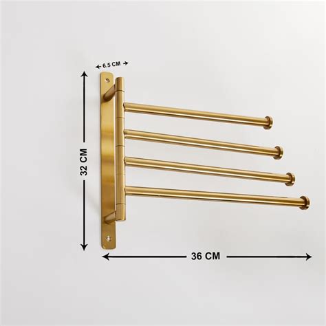 Buy Orion Roselle Gold Swing Hanger Towel Bar- Stainless Steel- 32 x 36 ...