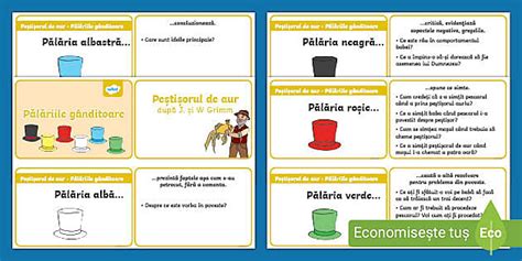 Peștișorul de aur – Cartonașe metoda pălăriilor gânditoare