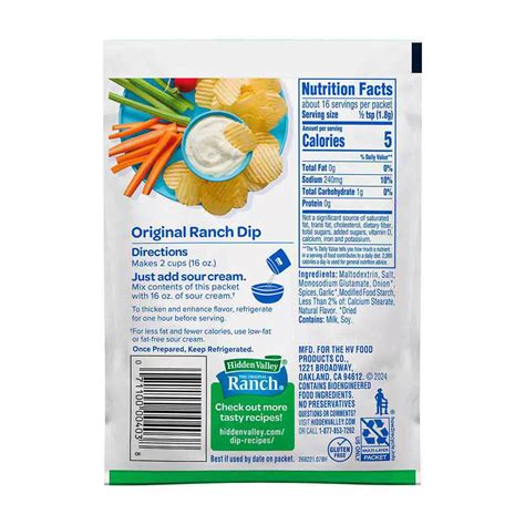 Buy Hidden Valley Original Ranch Dips Mix Packet, 1 oz from Dollar ...